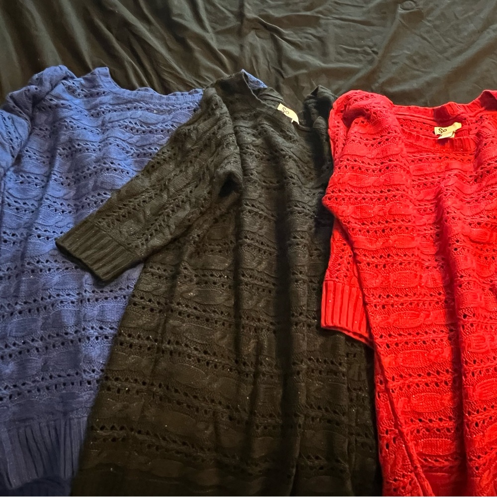 3 size 2X sweater dresses from brand SO